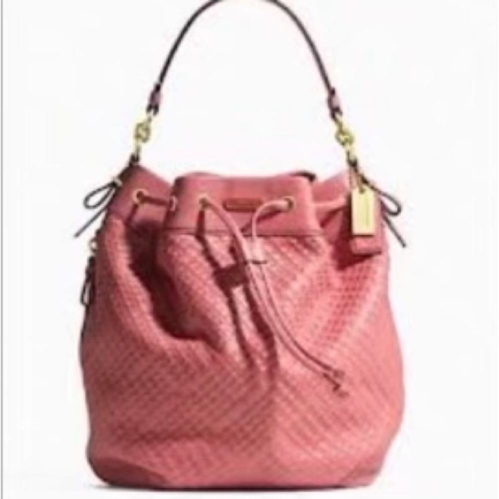 Coach Elegant Pink Woven Shoulder Bag